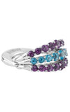 Damiani Gaia Ring White Gold, Amethysts and Blue Topaz (20046593) | Bandiera Jewellers Toronto and Vaughan