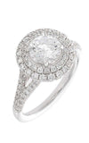 Bandiera Jewellers Engagement Ring with Double Halo 0.80ct Pave`