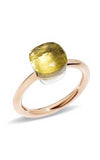 Pomellato Nudo Ring Rose Gold, White Gold and Lemon Quartz (A.B403/O6/QL) | Bandiera Jewellers Toronto and Vaughan