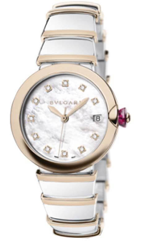 Bulgari LVCEA Ladies Steel and Gold Watch (102384) | Bandiera Jewellers Toronto and Vaughan