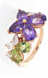 Mimi Butterfly Amethyst, Peridot & Diamonds Ring (A465R8APB) | Bandiera Jewellers Toronto and Vaughan