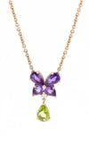 Mimi Butterfly Pink Gold, Peridot, Amethyst and Diamonds Necklace (P465R8APB) | Bandiera Jewellers Toronto and Vaughan