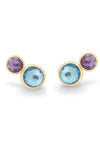 Marco Bicego Jaipur Earrings Yellow Gold, Blue Topaz & Amethyst (OB1518-MIX52) | Bandiera Jewellers Toronto and Vaughan