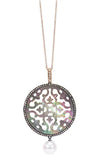 Mimi Shelley Rose Gold, Silver, Mother of Pearl and Diamonds Pendant (P503C1B) | Bandiera Jewellers Toronto and Vaughan