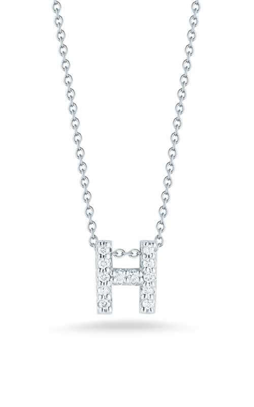 Roberto Coin Love Letter H White Gold and Diamonds Pendant (001634AWCHXH) | Bandiera Jewellers Toronto and Vaughan