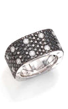 Roberto Coin Pois Mois Ring White Gold, Black and White Diamonds (8881872AW70B) | Bandiera Jewellers Toronto and Vaughan