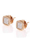 Roberto Coin New Barocco Stud Earrings Rose Gold and Diamond (7771364AHERX) | Bandiera Jewellers Toronto and Vaughan