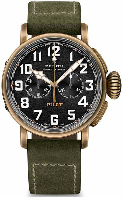Zenith Pilot Type 20 Chronograph Watch 29.2430.4069/21.C800 | Bandiera Jewellers Toronto and Vaughan