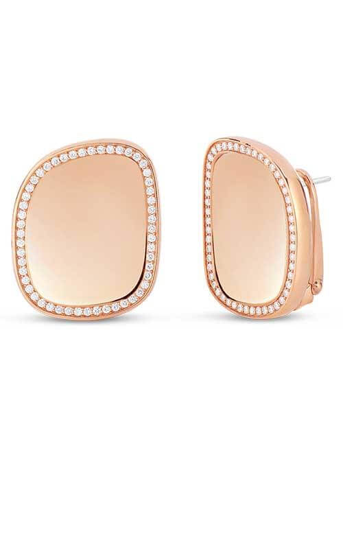Roberto Coin Black Jade Collection Stud Earrings Rose Gold and Diamond (8881614AXERX) | Bandiera Jewellers Toronto and Vaughan