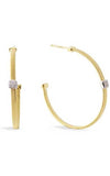 Marco Bicego Masai Earrings Large Hoops Yellow Gold and Diamond (OG347 B) | Bandiera Jewellers Toronto and Vaughan