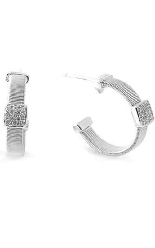 Marco Bicego Masai Earrings Small Hoops White Gold and Diamond (OG348 B) | Bandiera Jewellers Toronto and Vaughan