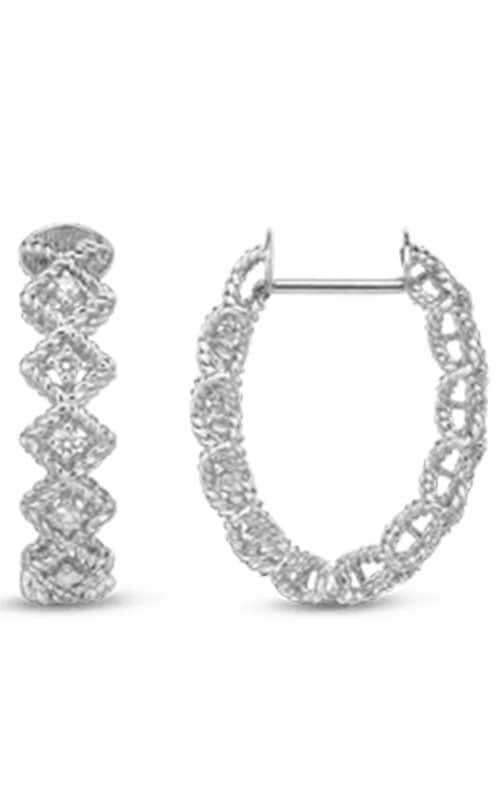 Roberto Coin New Barocco Oval Hoops White Gold and Diamonds (7771649AWERX) | Bandiera Jewellers Toronto and Vaughan