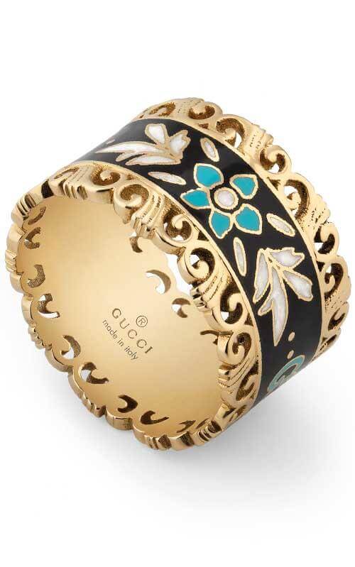 Enamel icon blooms ring Clearance