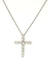 Roberto Coin White gold and Diamond Cross Necklace 001143AWCHX0 | Bandiera Jewellers Toronto and Vaughan