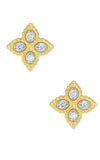 Roberto Coin Small Princess Flower Gold and Diamond Stud Earrings (7771383AJERX) | Bandiera Jewellers Toronto and Vaughan