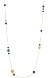 Marco Bicego Jaipur Gold and London Blue Topaz Long Necklace (CB1401-N TPL01) | Bandiera Jewellers Toronto and Vaughan