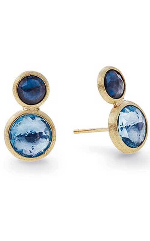 Marco Bicego Jaipur Gold and Mixed Blue Topaz 2-toned Stud Earrings (OB1518 MIX725) | Bandiera Jewellers Toronto and Vaughan