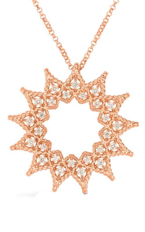 Roberto Coin Roman Barocco Rose Gold & Diamond Starburst Necklace (7772049AXCHX) | Bandiera Jewellers Toronto and Vaughan